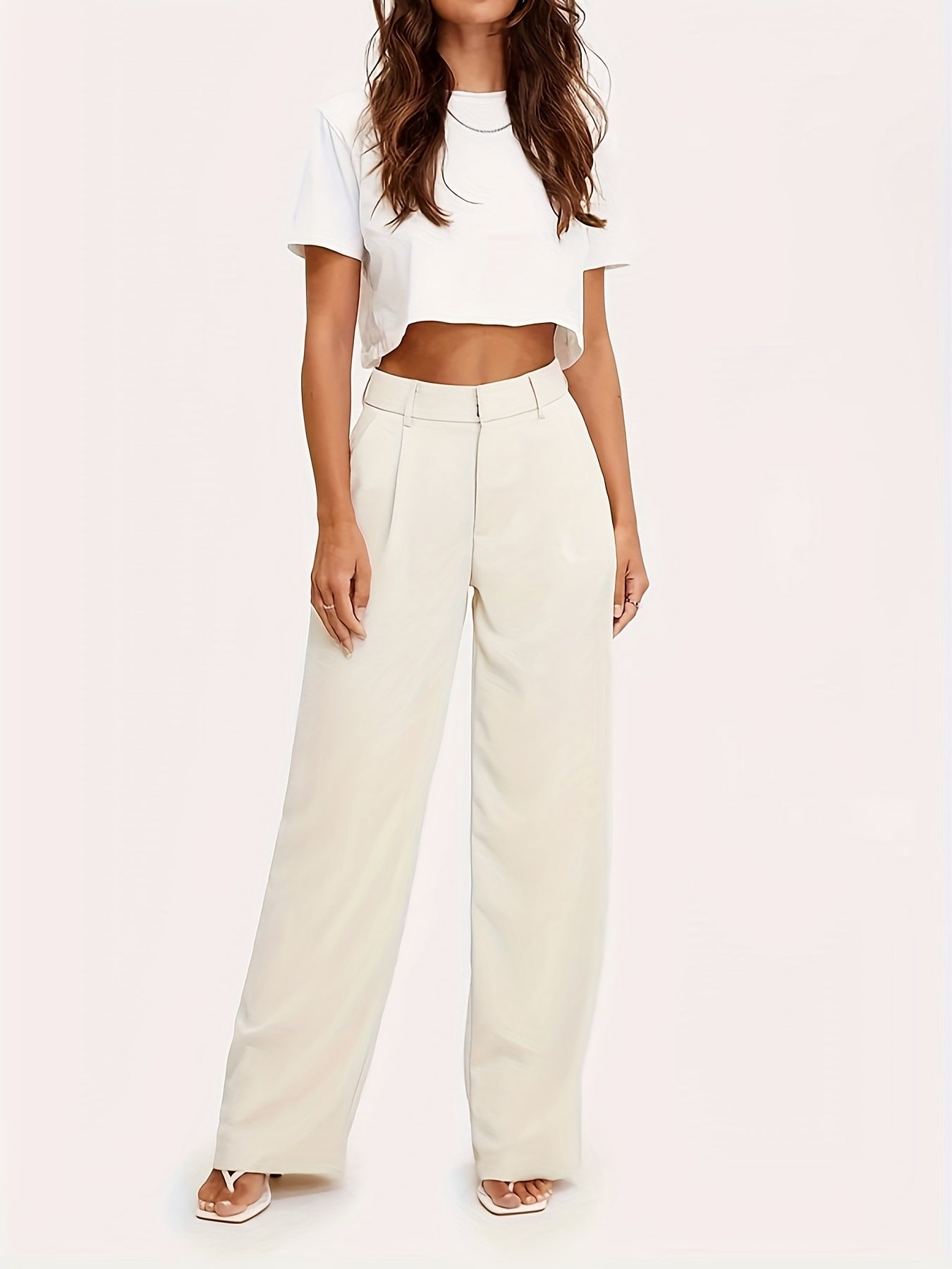 Solid Color Straight Leg Pant