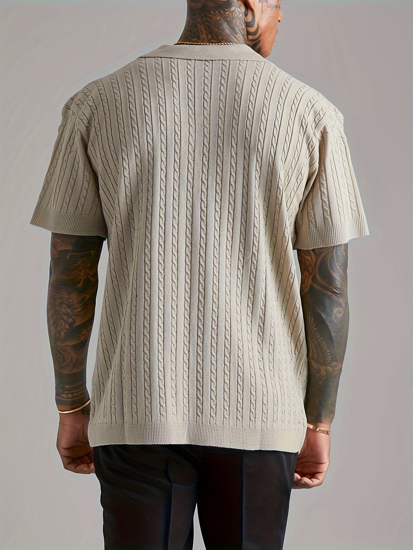 Men's Knitted Short Sleeve Shirt