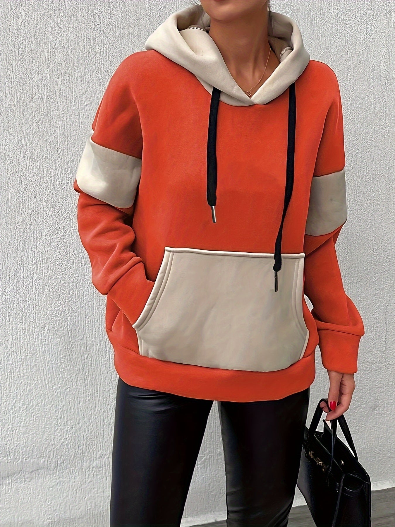 Color Block Kangaroo Pocket Hoodie