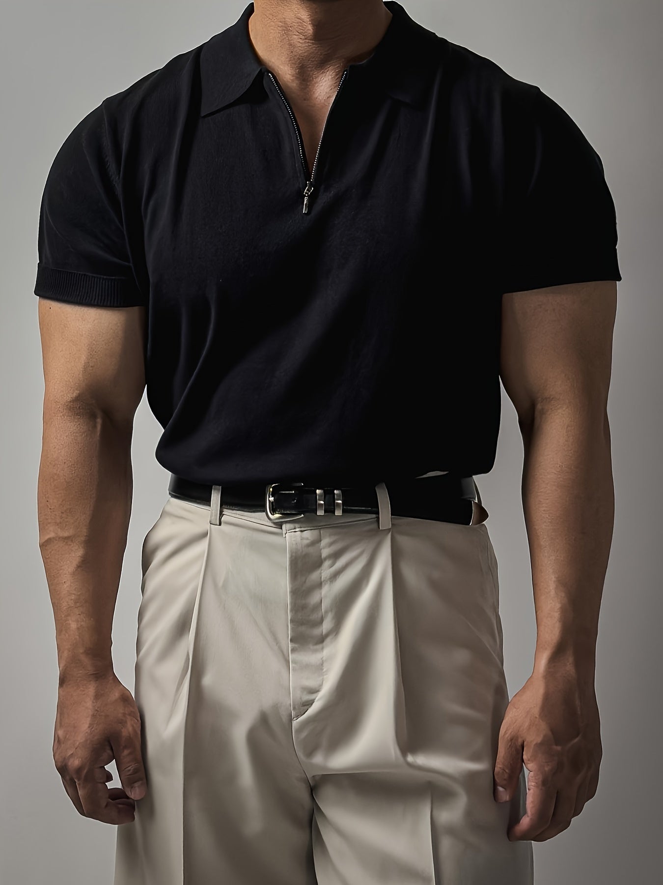 Men's Slim-Fit Half-Zip Shirt for Active Wear