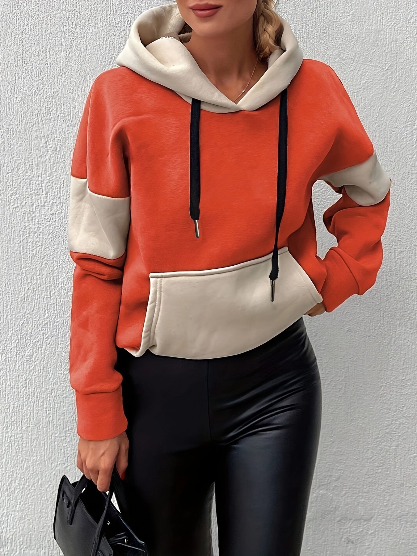 Color Block Kangaroo Pocket Hoodie