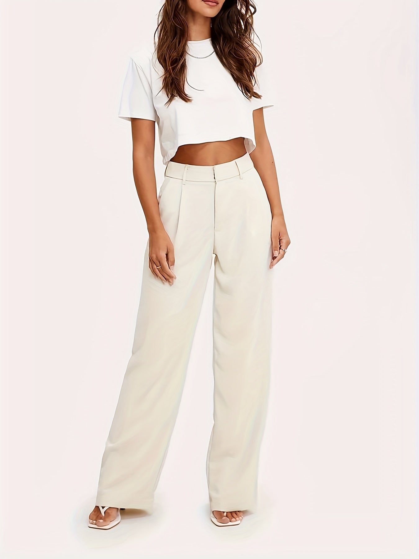 Solid Color Straight Leg Pant