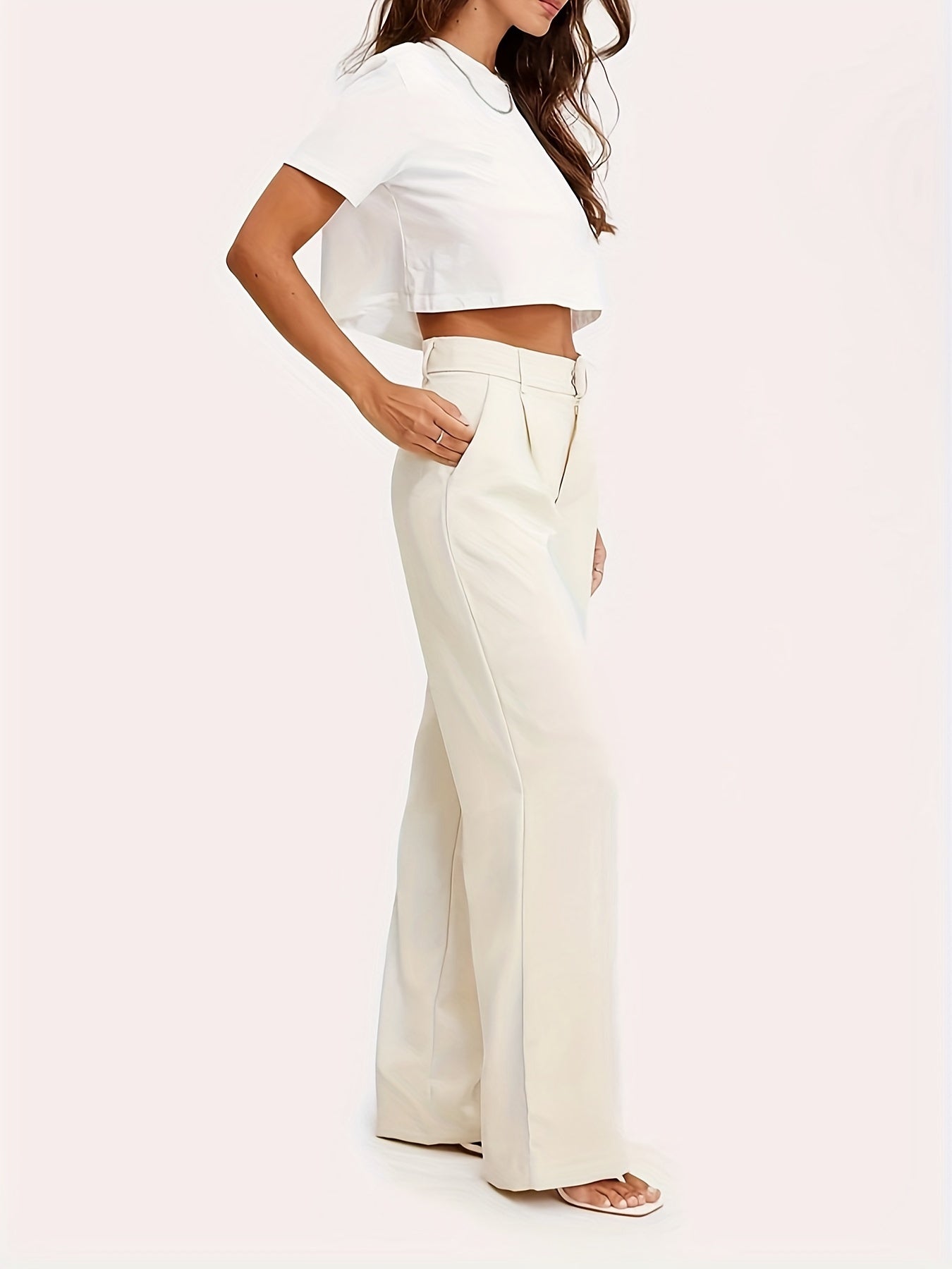 Solid Color Straight Leg Pant